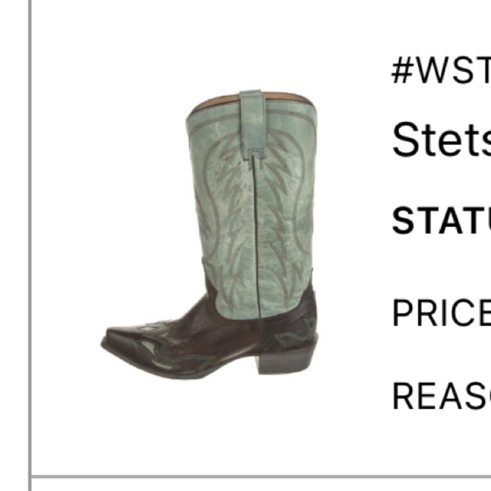 Women’s Stetson Green and Brown Leather Western Boots